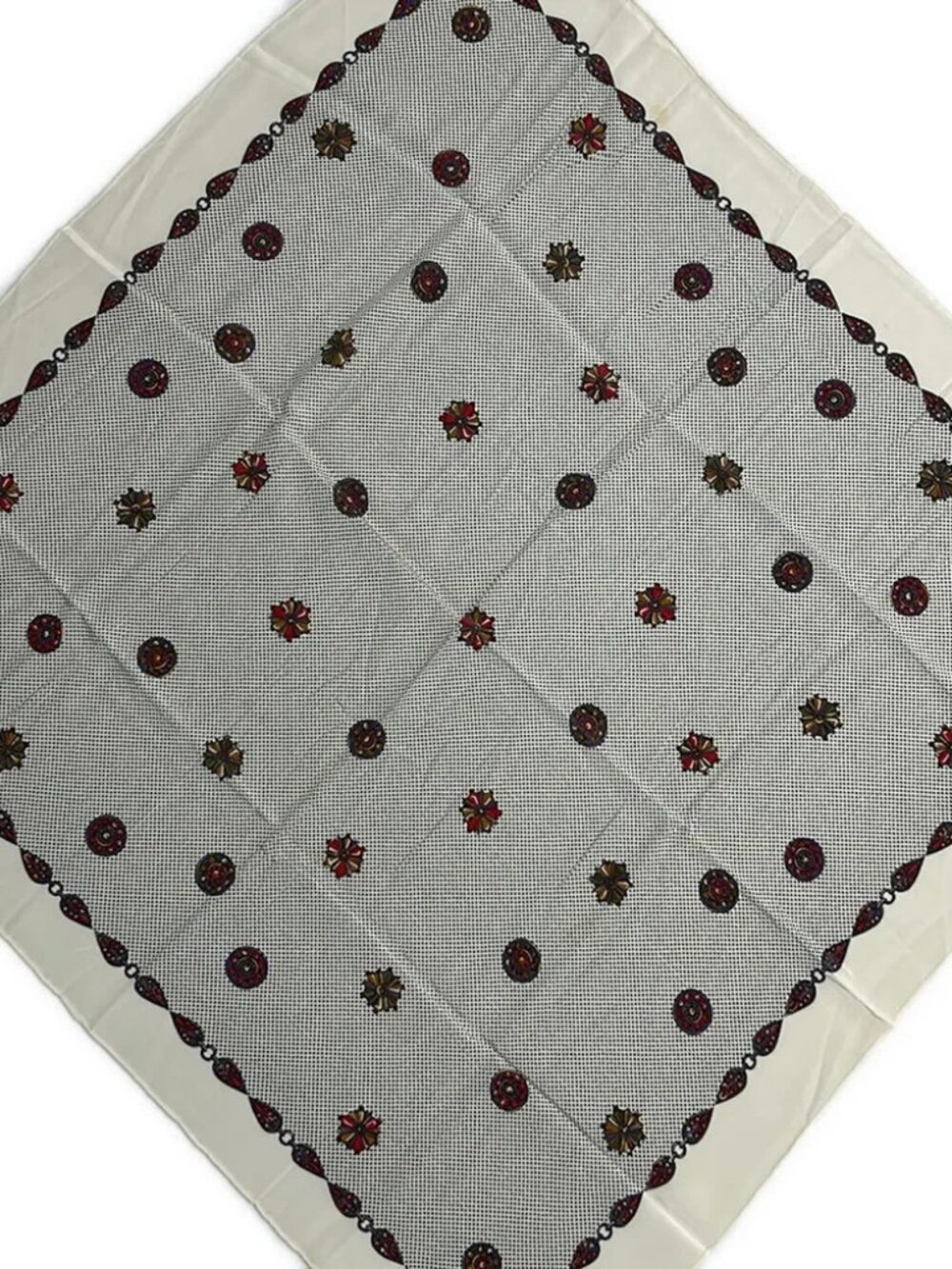 DIOR/Christian Dior Cream Purple Multi Scarf